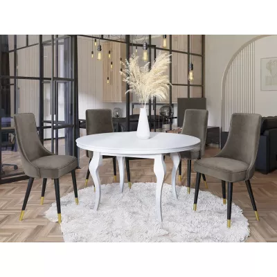 Čalouněná jídelní židle BILAR - černá / zlatá / tmavá šedá