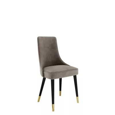 Čalouněná jídelní židle BILAR - černá / zlatá / tmavá šedá