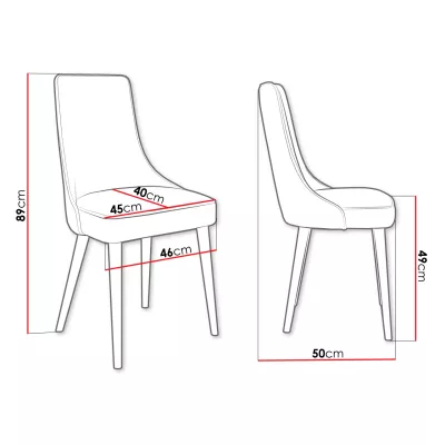 Čalouněná jídelní židle BILAR - černá / zlatá / béžová
