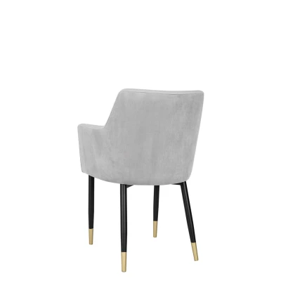 Čalouněná jídelní židle HAUMON - černá / zlatá / světlá šedá
