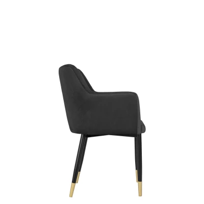 Čalouněná jídelní židle HAUMON - černá / zlatá