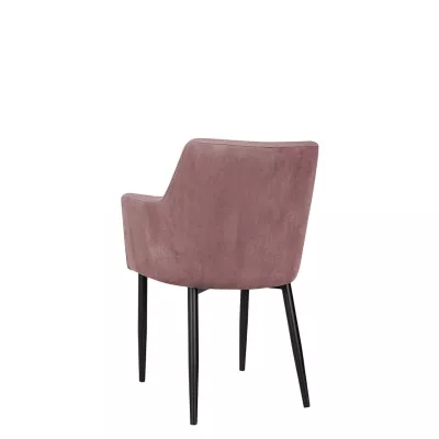 Čalouněná jídelní židle HAUMON - černá / růžová