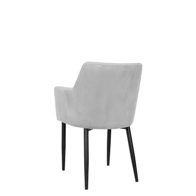 Čalouněná jídelní židle HAUMON - černá / světlá šedá