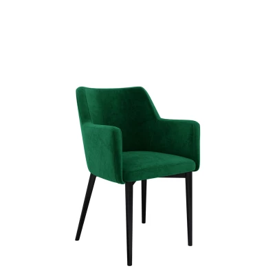 Čalouněná jídelní židle HAUMON - černá / zelená