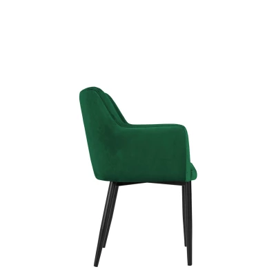 Čalouněná jídelní židle HAUMON - černá / zelená