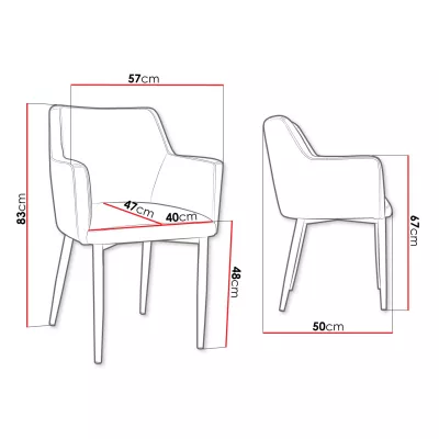 Čalouněná jídelní židle HAUMON - černá / zlatá / béžová
