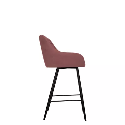 Čalouněná barová židle WUDSEN - černá / růžová