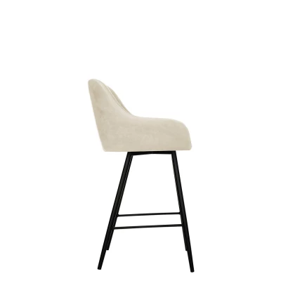 Čalouněná barová židle WUDSEN - černá / béžová