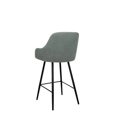 Čalouněná barová židle WUDSEN - černá / platinová