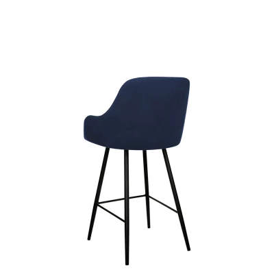 Čalouněná barová židle WUDSEN - černá / modrá