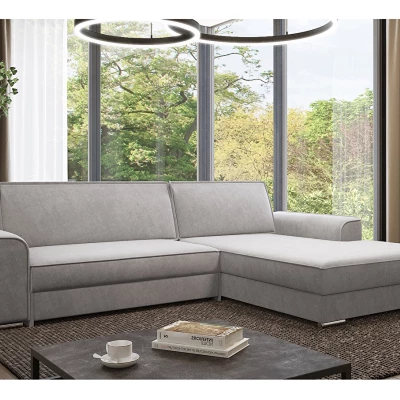 Rohová sedací souprava LESIA - světle šedá, pravý roh