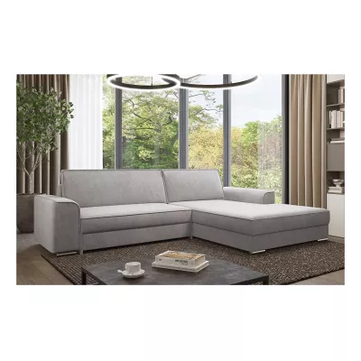 Rohová sedací souprava LESIA - světle šedá, pravý roh