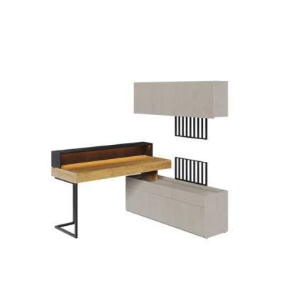 Studentský nábytek TAGHI 3 - silk / hikora / raw steel