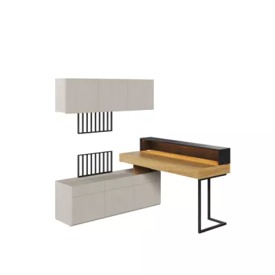 Studentský nábytek TAGHI 3 - silk / hikora / raw steel
