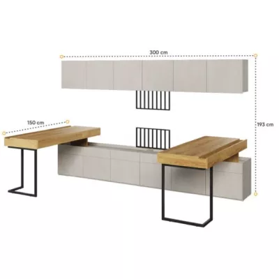 Studentský nábytek TAGHI 6 - silk / hikora / raw steel