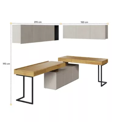 Studentský nábytek TAGHI 9 - silk / hikora / raw steel
