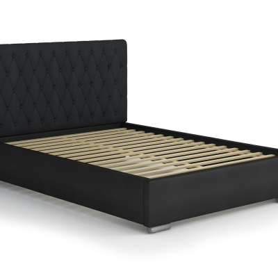VÝPRODEJ - Designová manželská postel 140x200 SIRENA - černá / béžová