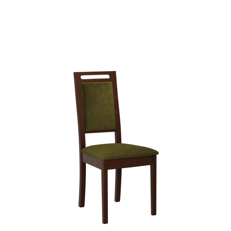 Čalouněná židle do jídelny ENELI 15 - ořech / tmavá olivová