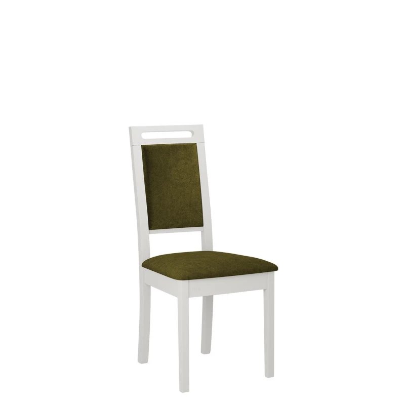 Čalouněná židle do jídelny ENELI 15 - bílá / tmavá olivová