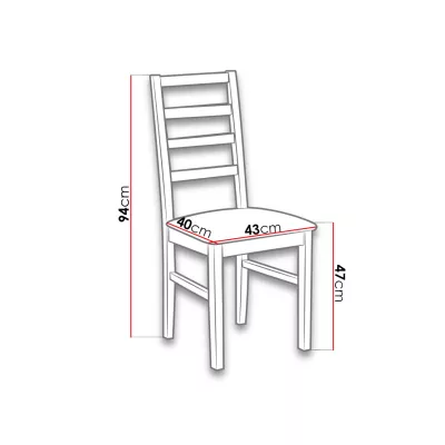 Dřevěná jídelní židle s látkovým potahem DANBURY 8 - bílá / tmavá šedá