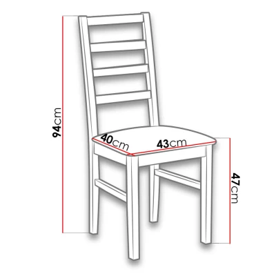 Dřevěná jídelní židle s látkovým potahem DANBURY 8 - bílá / béžová