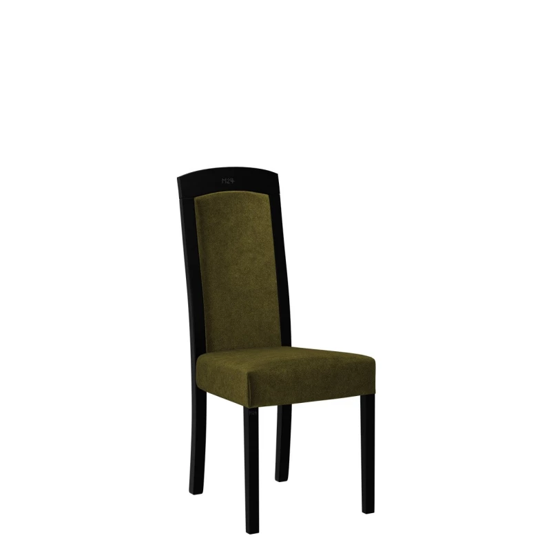 Jídelní židle čalouněným sedákem ENELI 7 - černá / tmavá olivová
