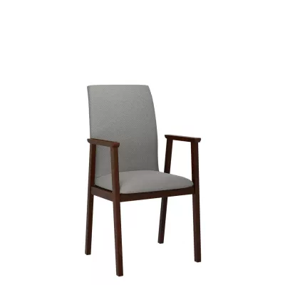 Čalouněná jídelní židle s područkami NASU 1 - ořech / šedá