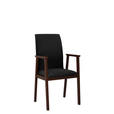 Čalouněná jídelní židle s područkami NASU 1 - ořech / černá
