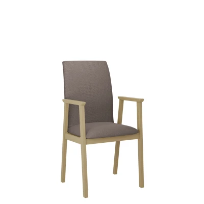 Čalouněná jídelní židle s područkami NASU 1 - dub sonoma / hnědá 1