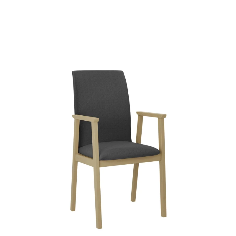 Čalouněná jídelní židle s područkami NASU 1 - dub sonoma / tmavá šedá
