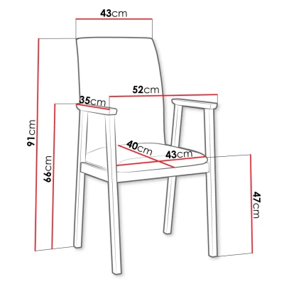 Čalouněná jídelní židle s područkami NASU 1 - dub sonoma / hnědá 1