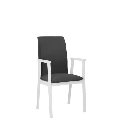 Čalouněná jídelní židle s područkami NASU 1 - bílá / tmavá šedá