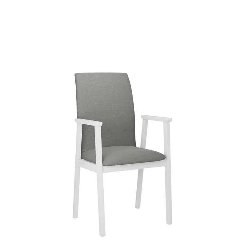 Čalouněná jídelní židle s područkami NASU 1 - bílá / šedá
