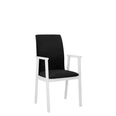 Čalouněná jídelní židle s područkami NASU 1 - bílá / černá