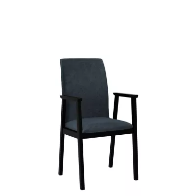 Čalouněná jídelní židle s područkami NASU 1 - bílá / námořnická modrá