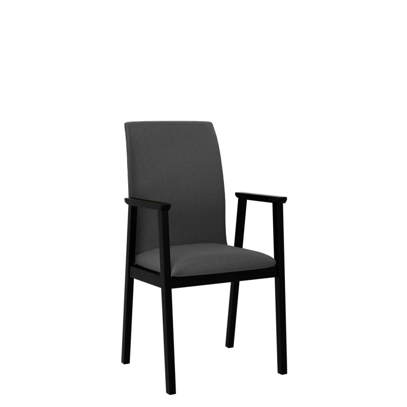 Čalouněná jídelní židle s područkami NASU 1 - černá / tmavá šedá