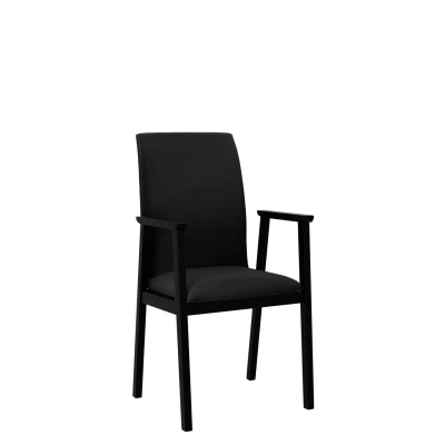 Čalouněná jídelní židle s područkami NASU 1 - černá
