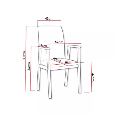 Čalouněná jídelní židle s područkami NASU 1 - černá