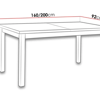 Rozkládací kuchyňský stůl 160x90 cm CAMBERT 2 - bílý