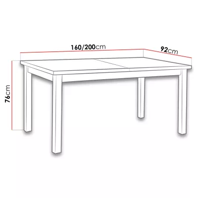 Rozkládací kuchyňský stůl 160x90 cm CAMBERT 2 - bílý