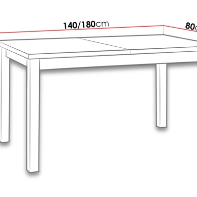 Rozkládací kuchyňský stůl 140x80 cm CAMBERT 1 - olše