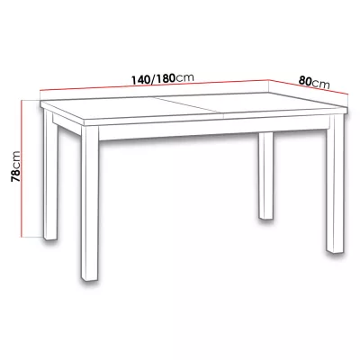 Rozkládací kuchyňský stůl 140x80 cm CAMBERT 1 - olše