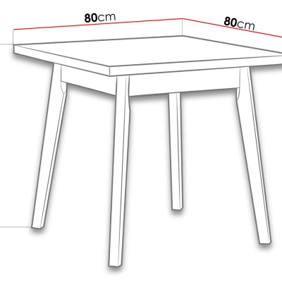 Jídelní stůl 80x80 cm AMES 1 - dub sonoma / černý