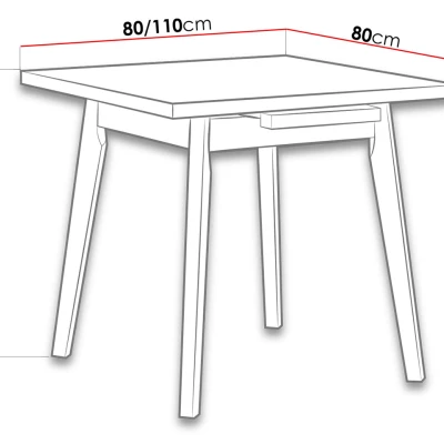 Rozkládací jídelní stůl 80x80 cm AMES 2 - dub sonoma / černý