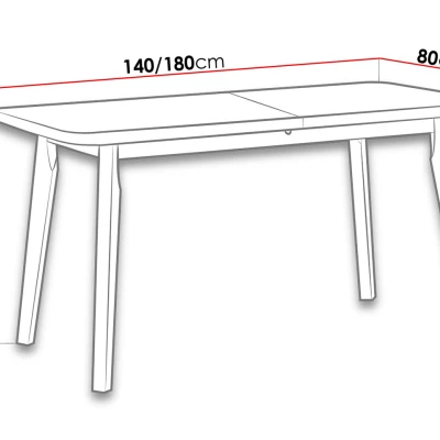 Rozkládací stůl do jídelny 140x80 cm AMES 6 - dub sonoma / bílý