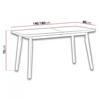 Rozkládací stůl do jídelny 140x80 cm AMES 6 - bílý