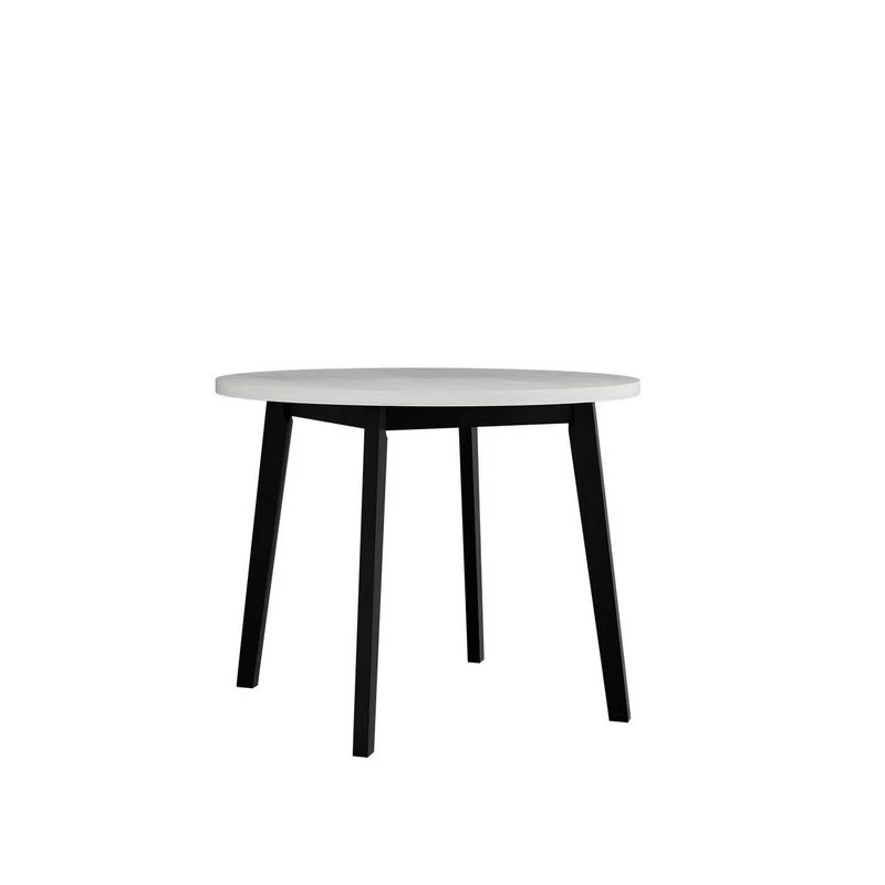 Kulatý jídelní stůl 100 cm AMES 3 - bílý / černý