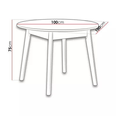 Kulatý jídelní stůl 100 cm AMES 3 - dub grandson / černý