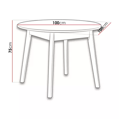 Kulatý jídelní stůl 100 cm AMES 3 - dub grandson / bílý