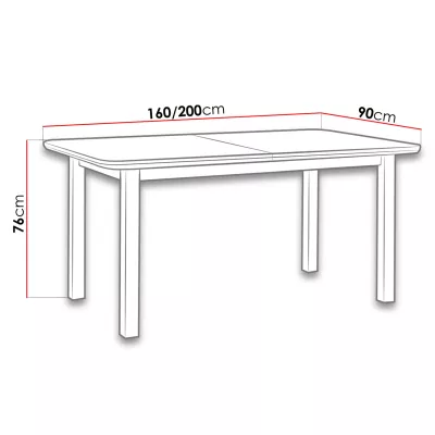 Rozkládací kuchyňský stůl 160x90 cm BANGS 7 - bílý